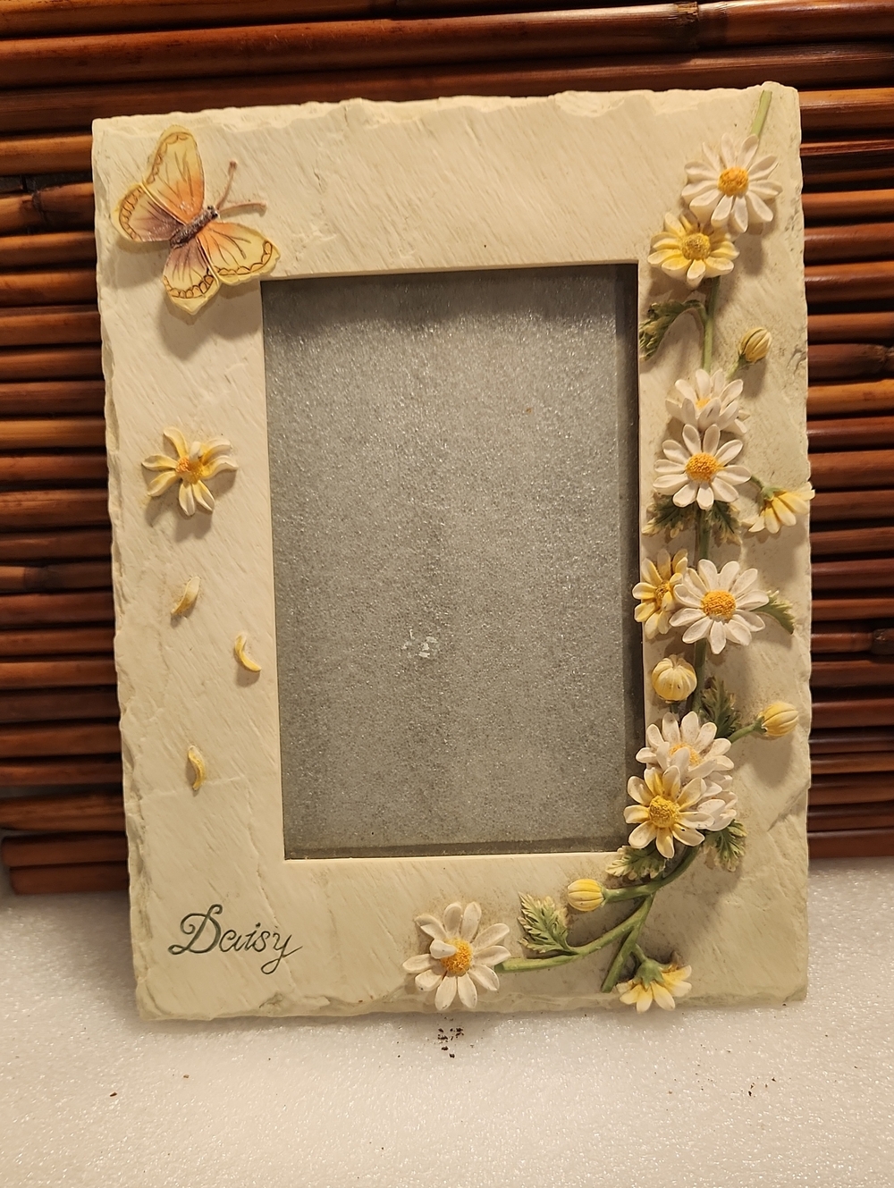 Daisy Floral Ivory Picture Frame with Yellow Accents